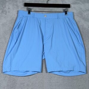 Redvanly Shorts Mens Large Blue 7 Inch Performance Golf Chino Stretch Casual